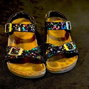 Birkenstock Rio (Girls') Rio Kids Vegan Microfiber Black / Confetti